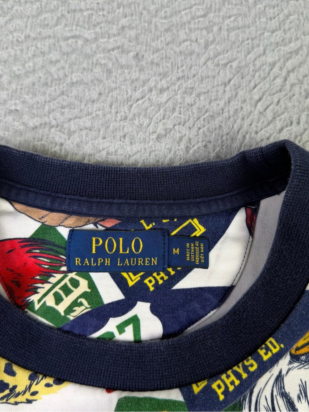 Polo Ralph Lauren Sweatshirt Mens M Varsity Collegiate Pennant Mascot Team Logo - Picture 7 of 8